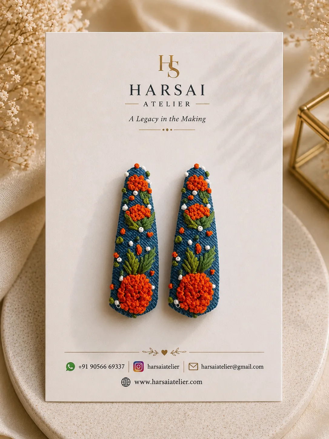 Denim Marigold Tic Tac clips