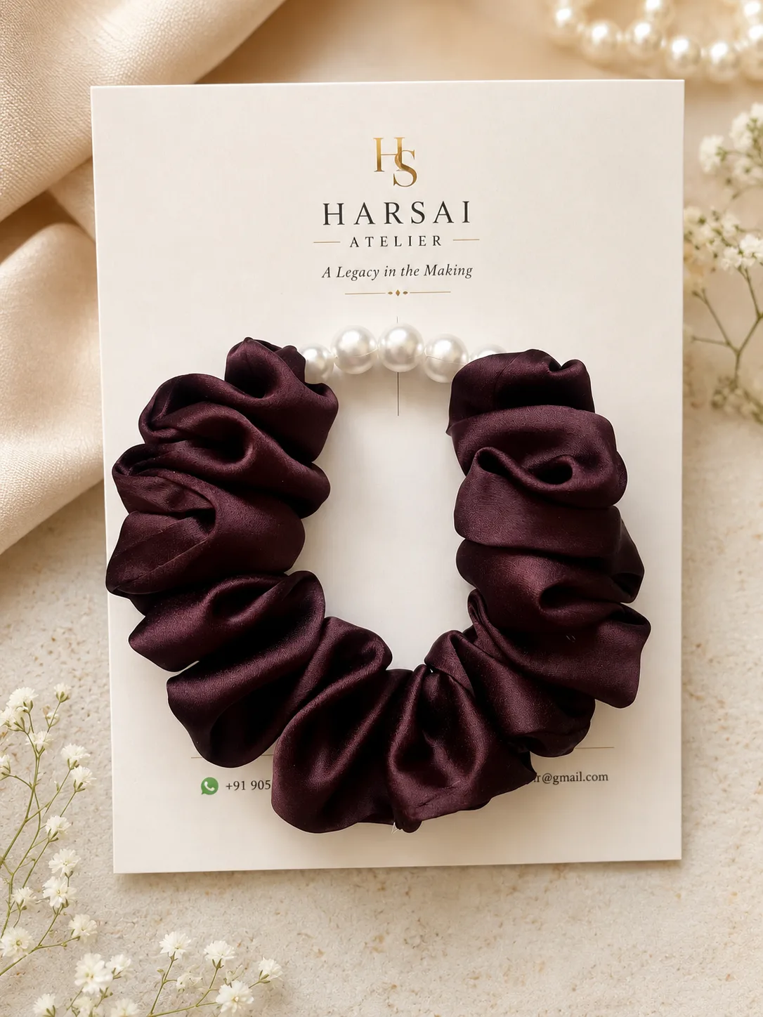Pearl Silk scrunchie