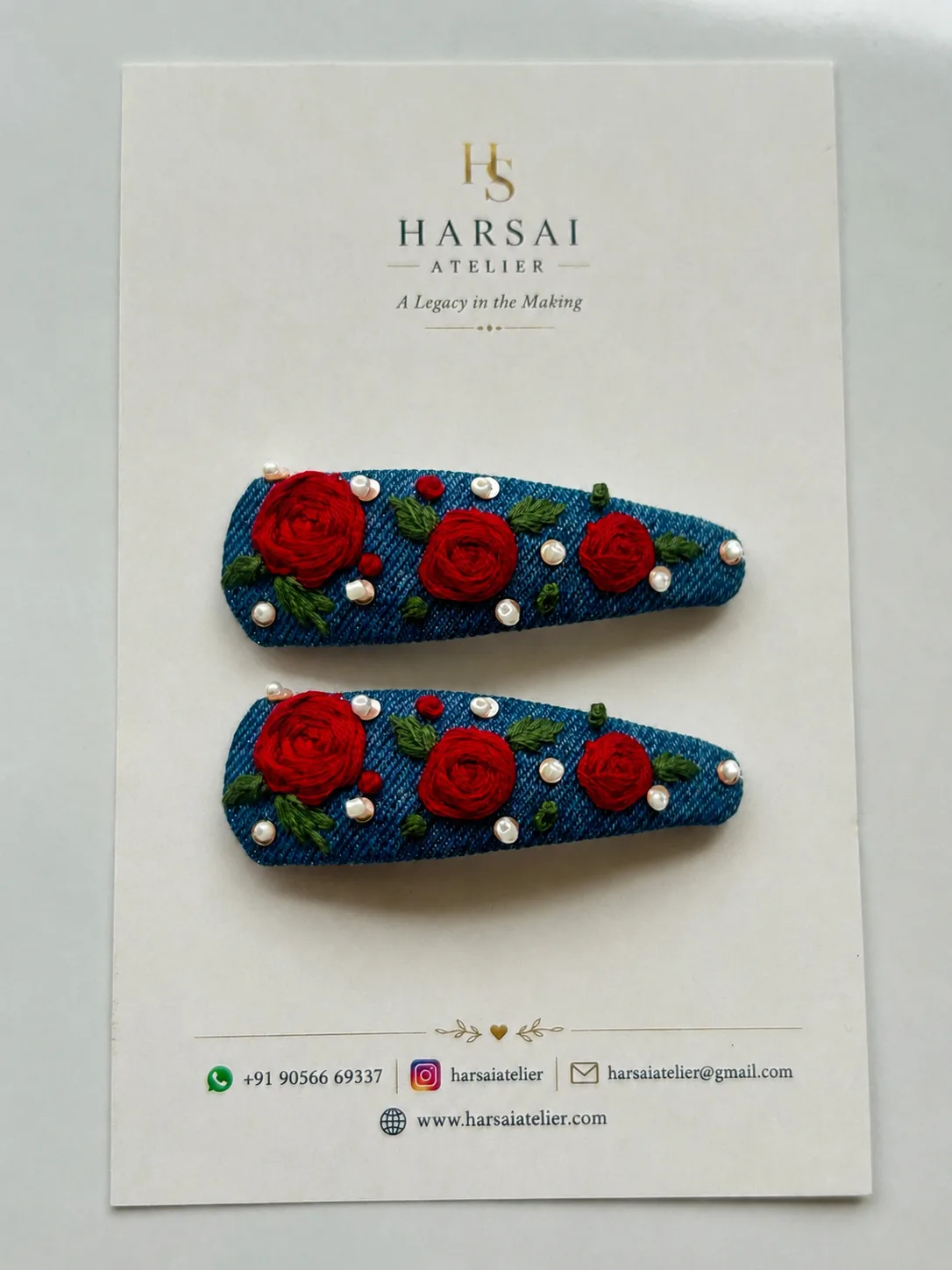 Denim Scarlet Rose Tic Tac clips