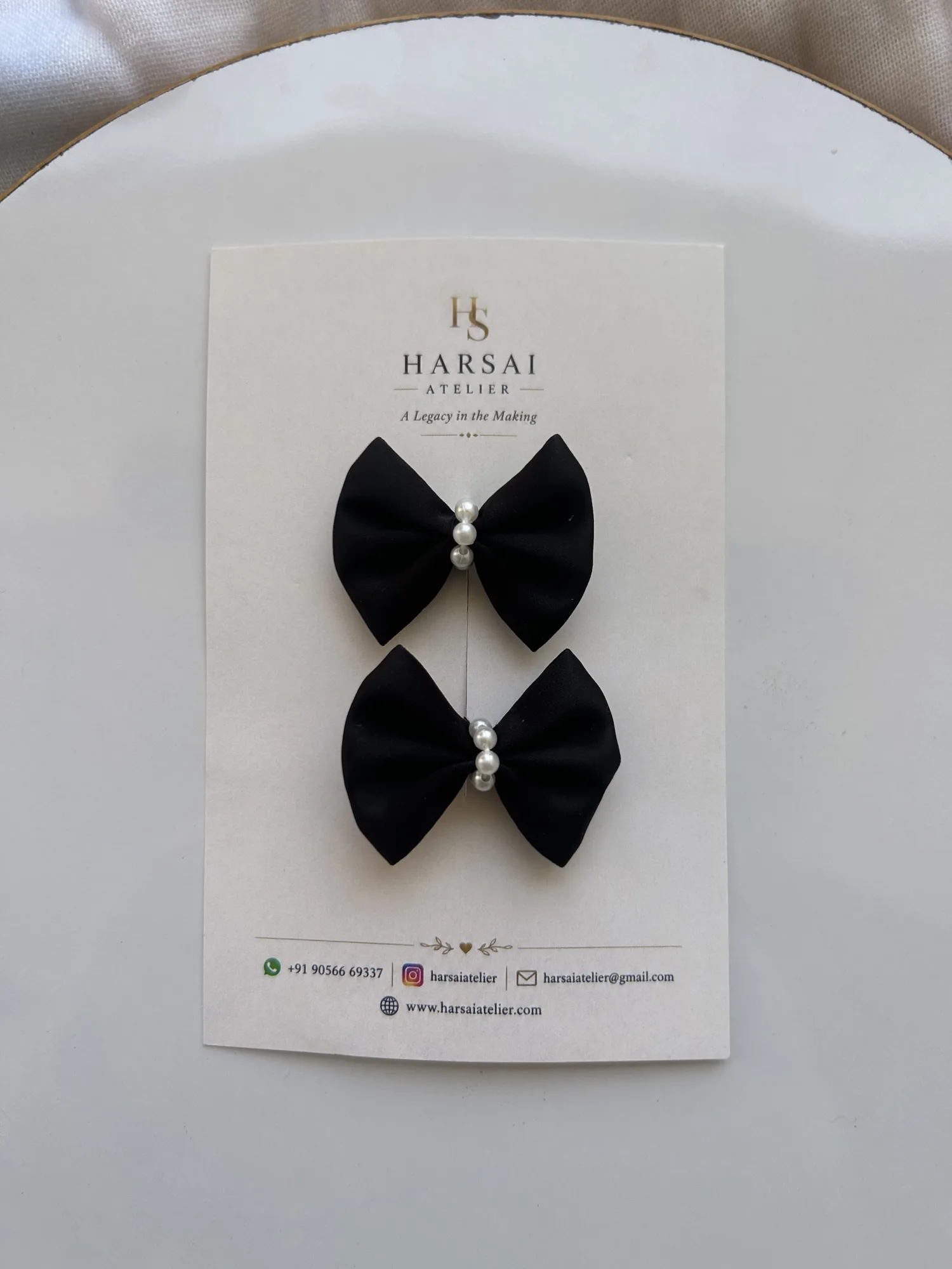 Silk Mini Bow Black