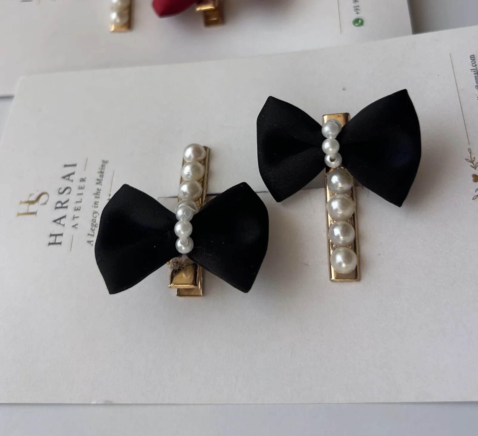Silk Mini Pearl Bow