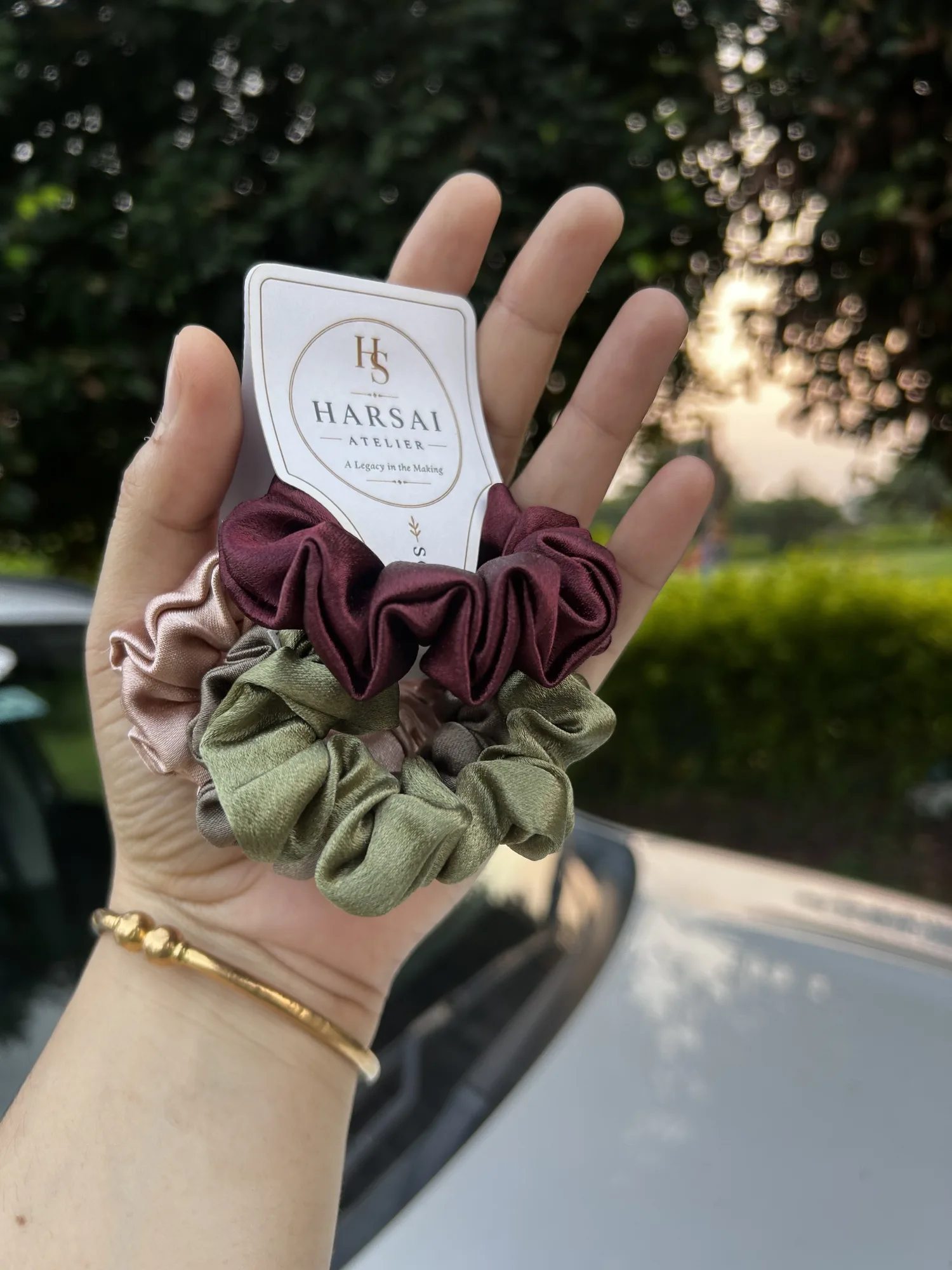 Silk Scrunchies Size S-Regular-(pack of 4) Dark pastel