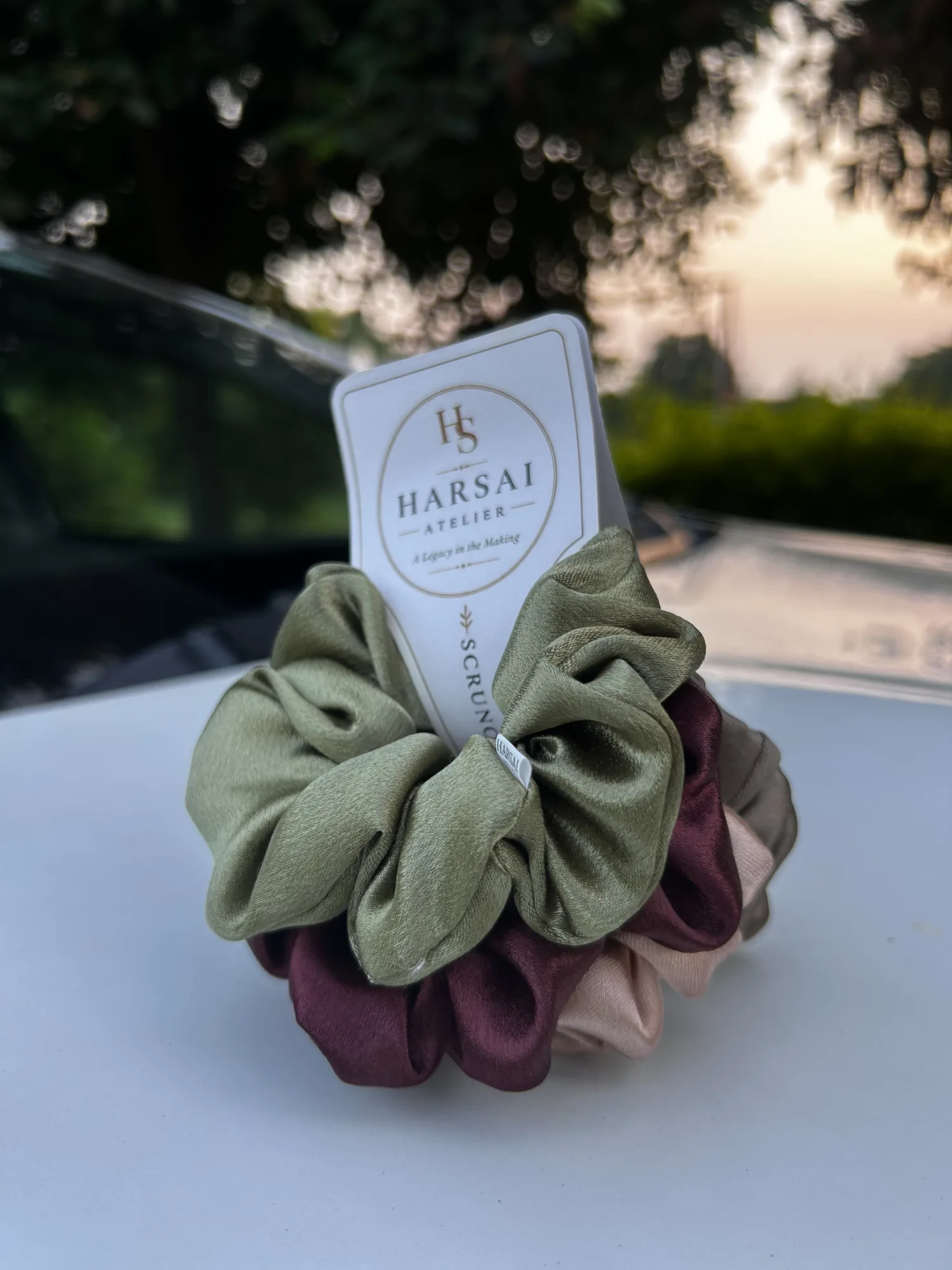 Silk Scrunchies Size M-Regular-(pack of 4)